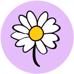 Grafika grupy przedstawia stokrotkę