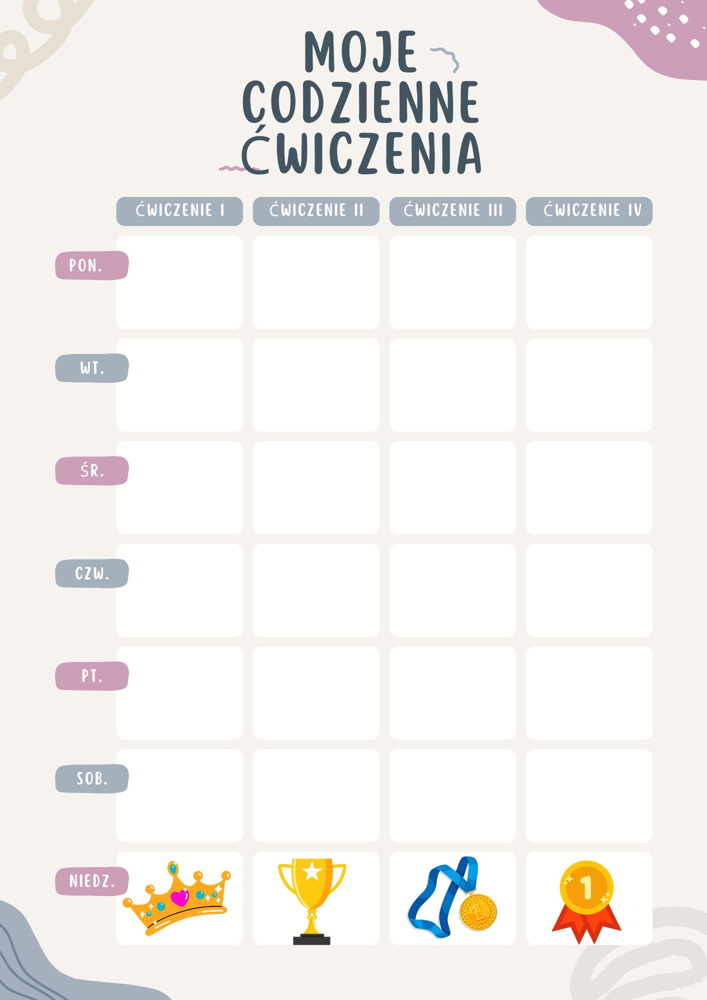 Planner Mowy - tygodniowy